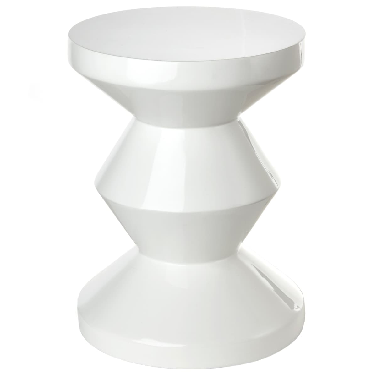 POLSPOTTEN Zig Zag Bijzettafel Gelakt White