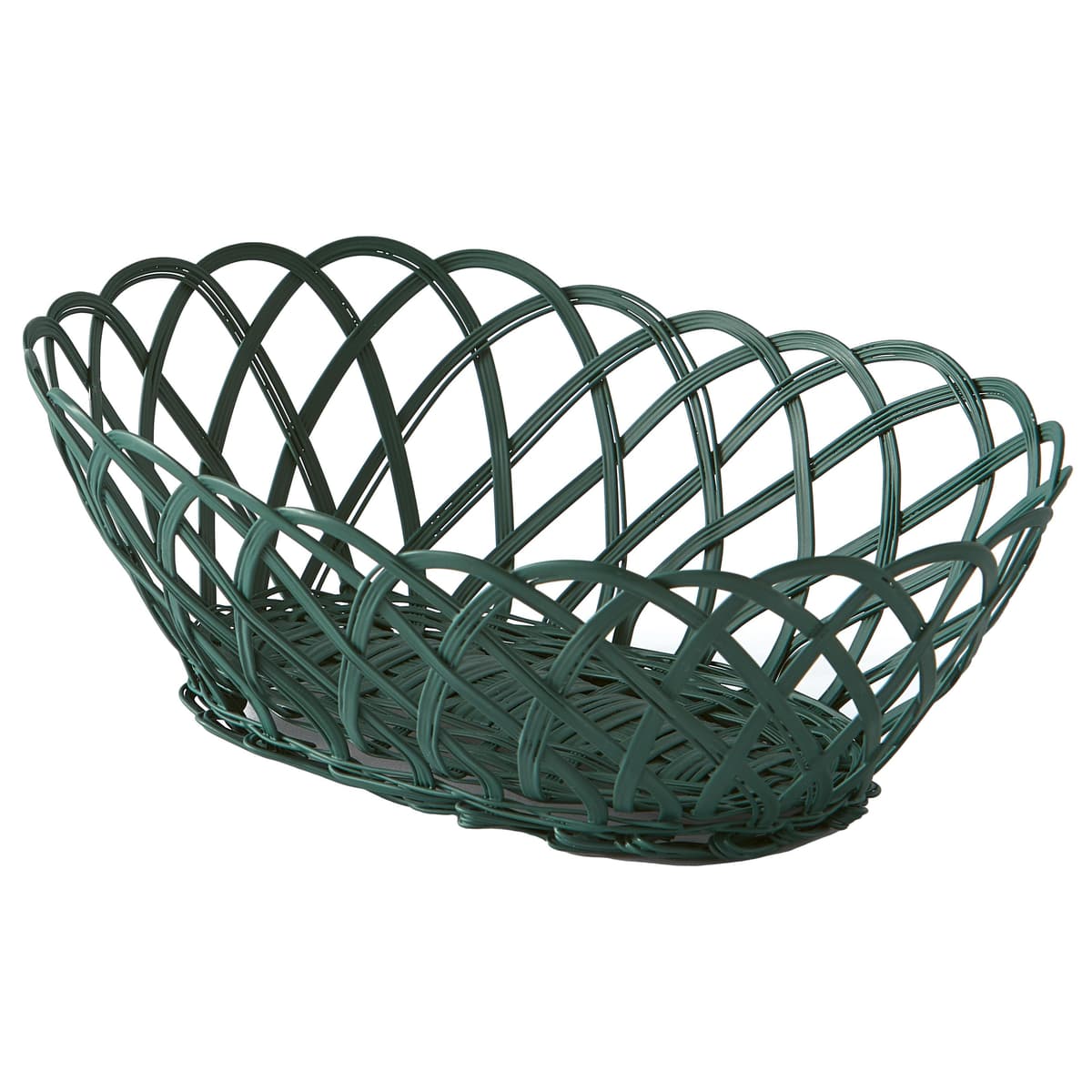 POLSPOTTEN Bakkie Fruitschaal Metaal Ovaal Donkergroen