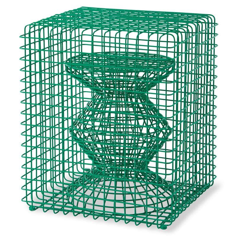 POLSPOTTEN Wire Zig Zag Kruk 40x40 Groen