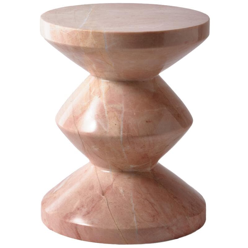 POLSPOTTEN Zig Zag Bijzettafel Marmer Roze