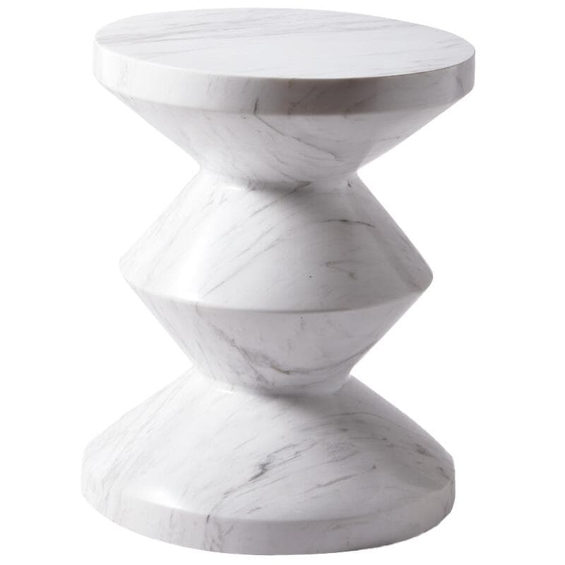 POLSPOTTEN Zig Zag Bijzettafel Marmer Wit