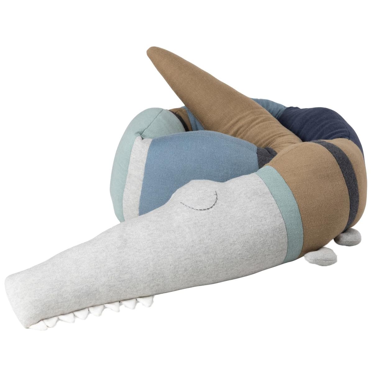 Sebra Sleepy Croc Krokodil Knuffel Gebreid Dusty Blue Mix