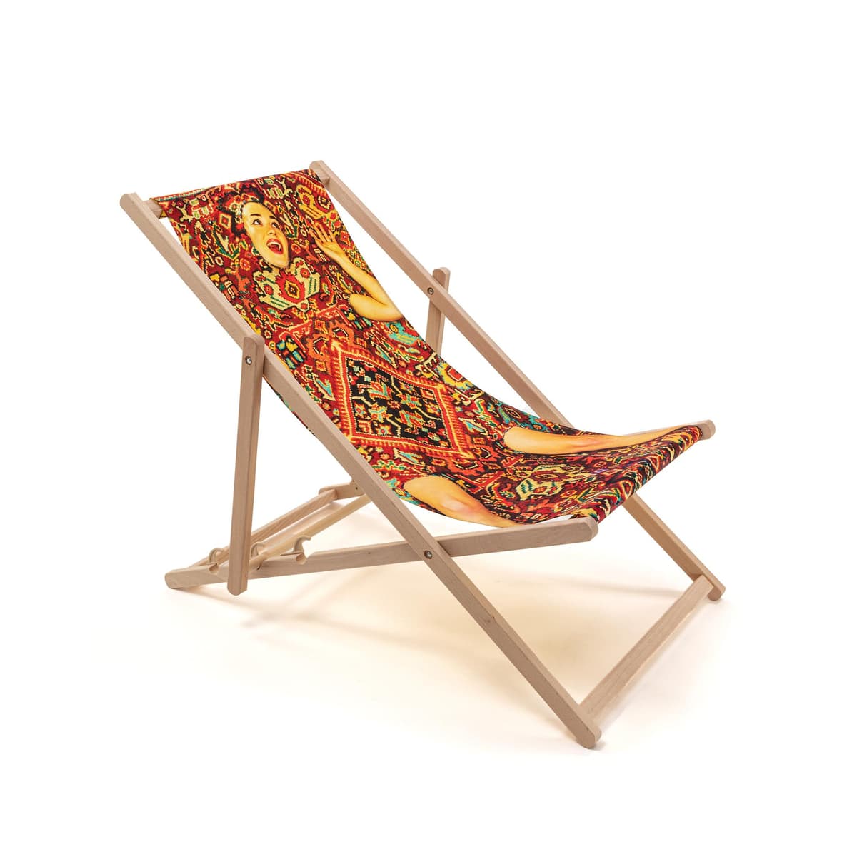 Seletti Deck Chair Ligstoel Lady On Carpet Multi