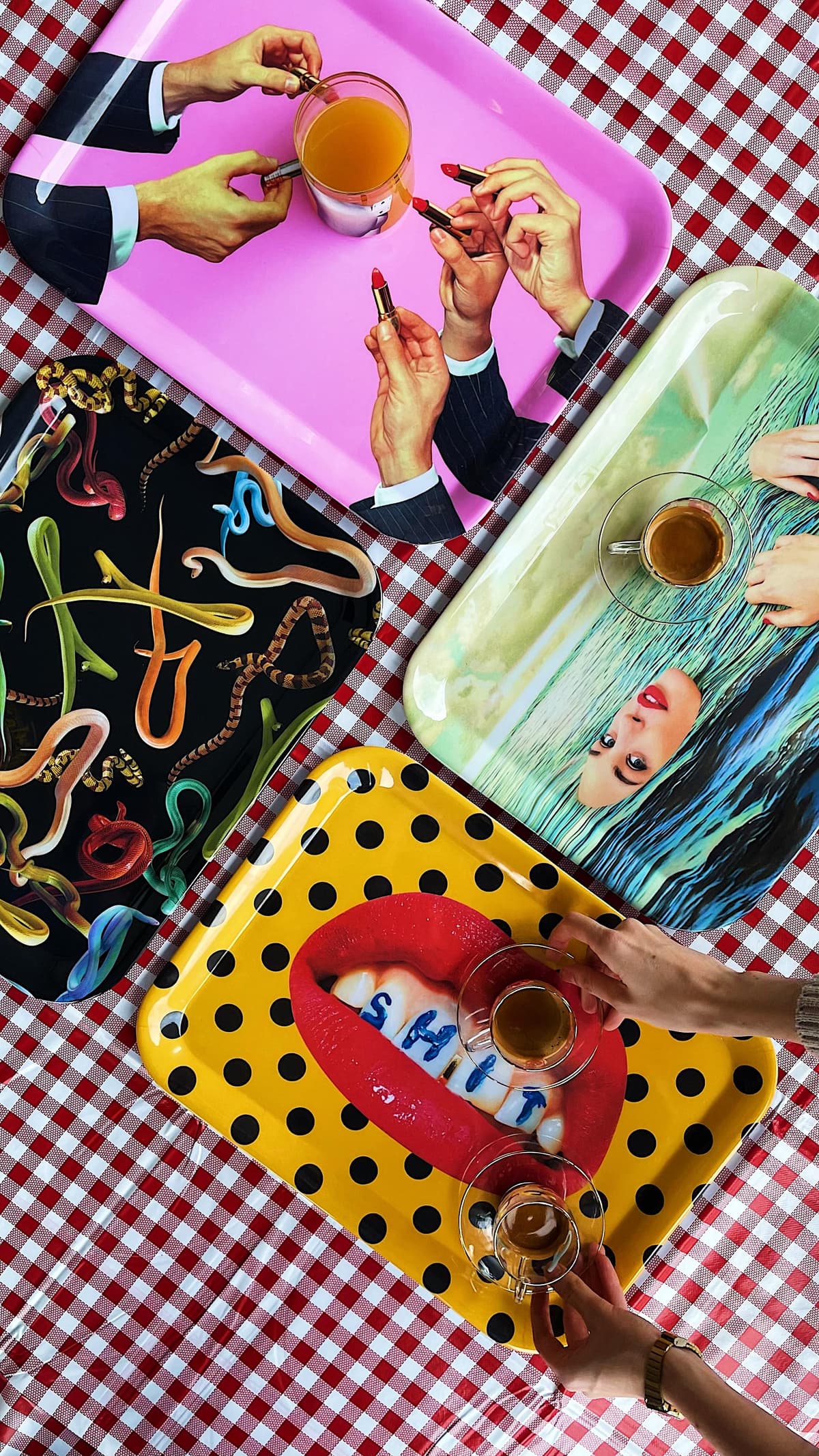 Seletti Toiletpaper Dienblad Lipsticks Pink thumbnail 2