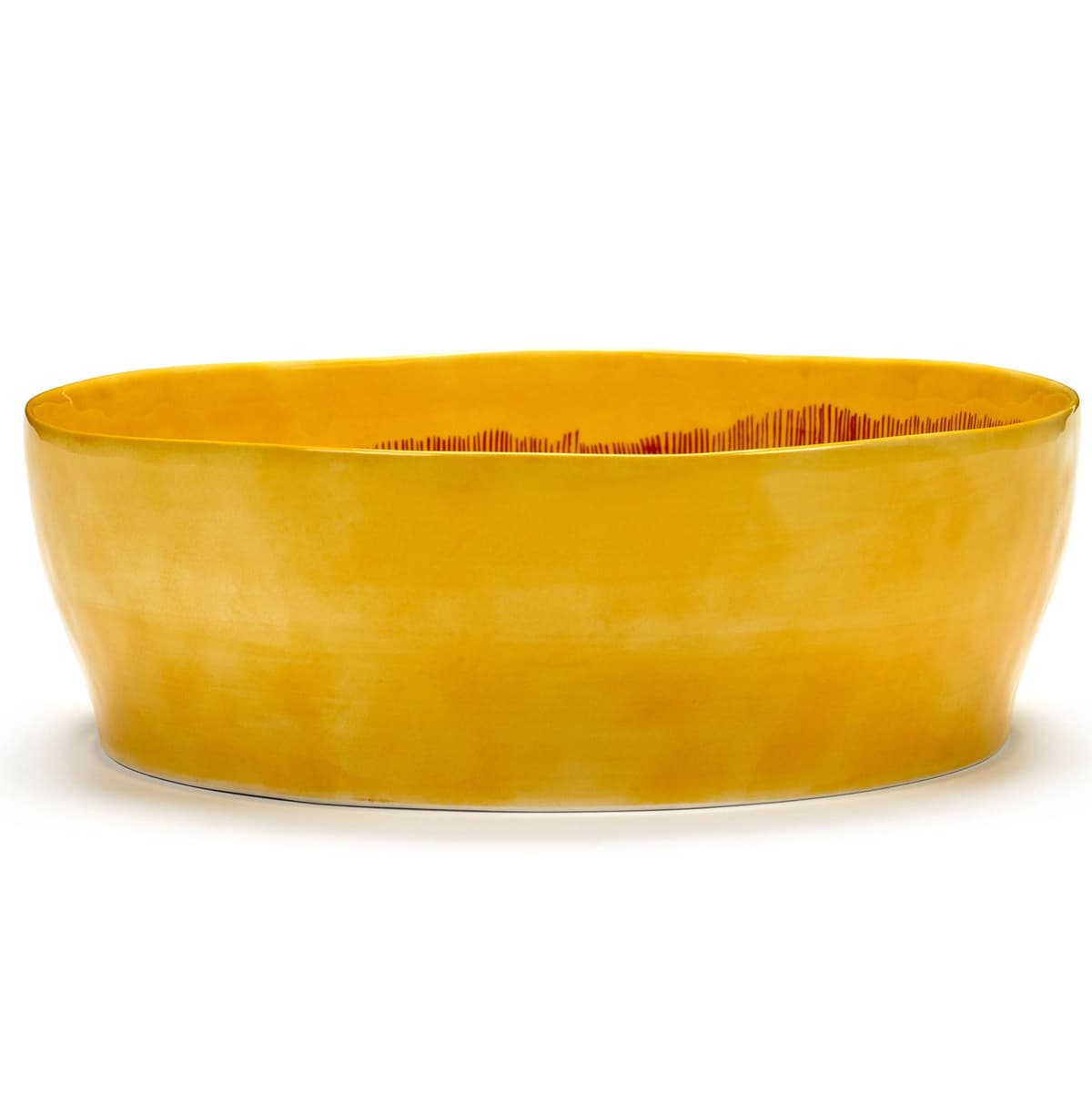 Serax Feast By Ottolenghi SaladeschaalØ28.5 Yellow Stripes Red