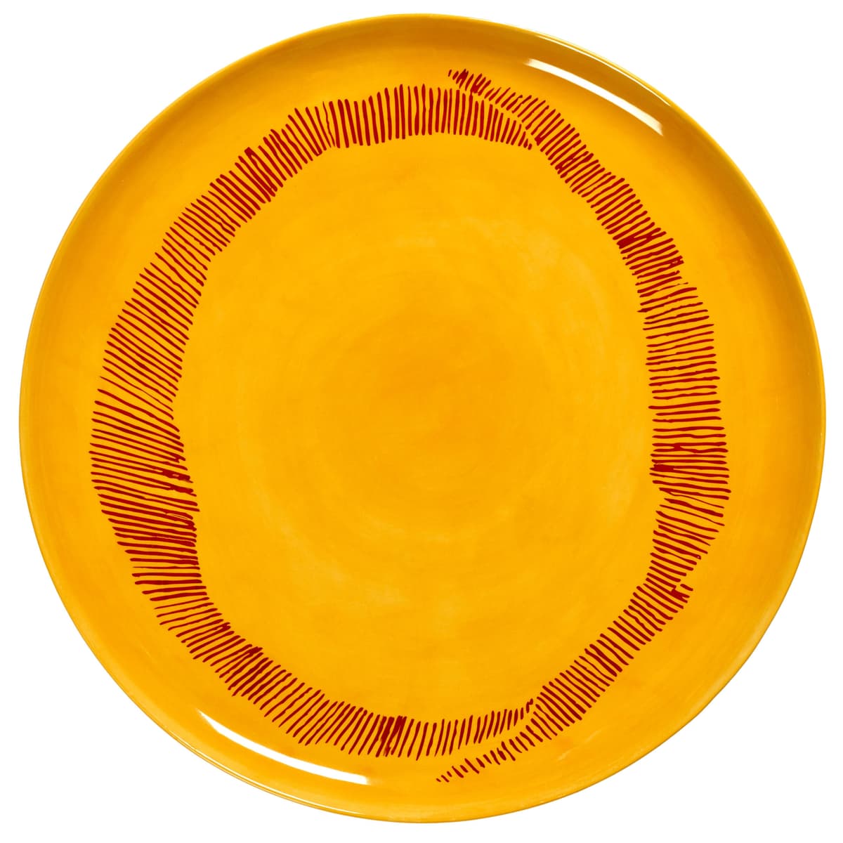Serax Feast By Ottolenghi ServeerschaalØ35 Yellow Swirl Stripes Red