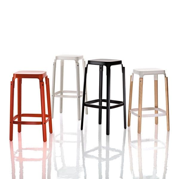 Magis Steelwood Barkruk Wit/beuken 78cm thumbnail 2