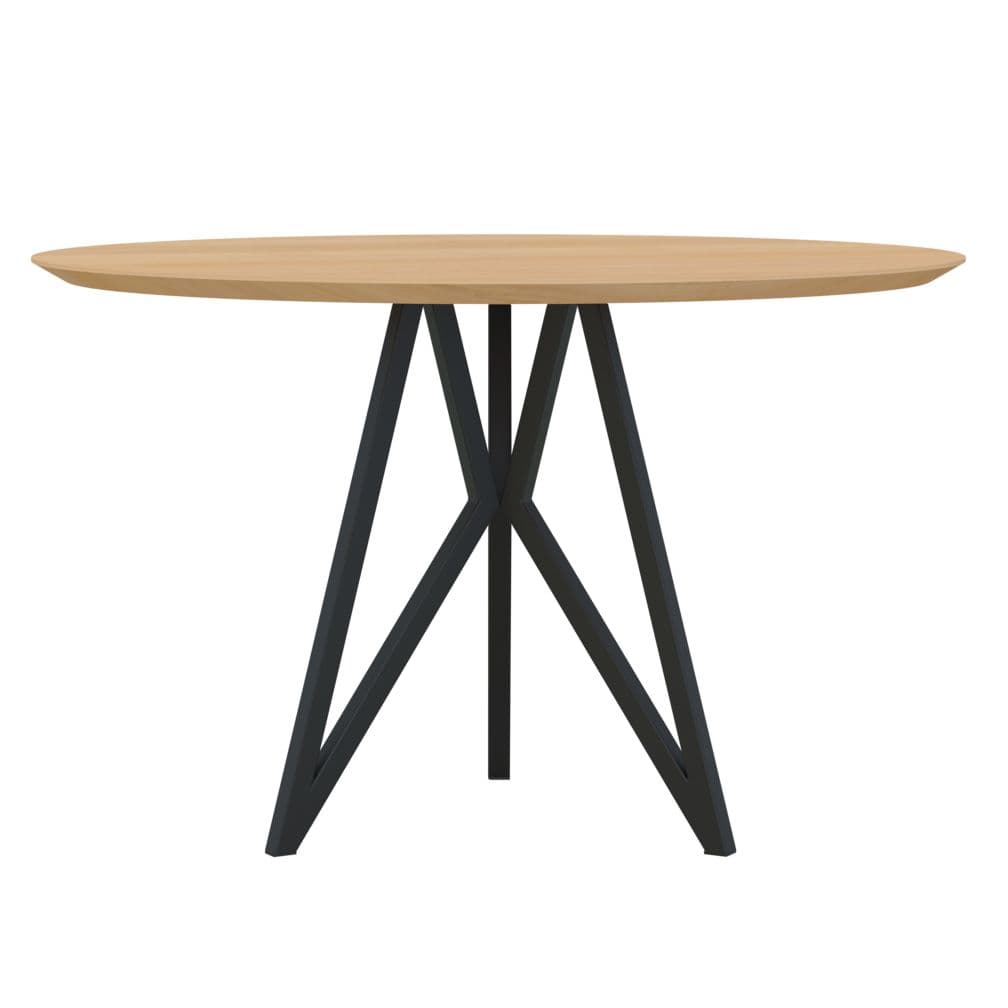 Studio HENK Butterfly Tripod TafelØ120 Zwart Frame Hardwax Light 3041 Verjongd Afgerond