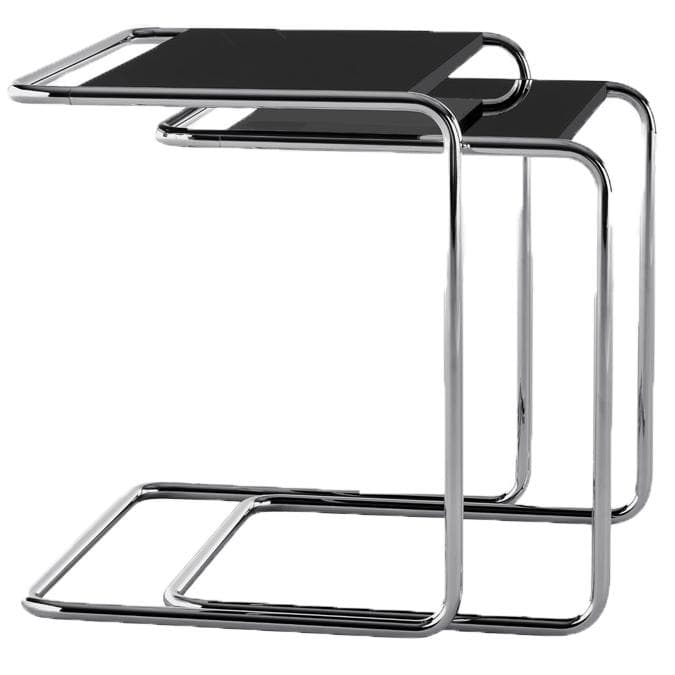Thonet JS. THONET A Personal Interpretation By Jil Sander B97 Serious Bijzettafel Set Van 2 Black/Chroom