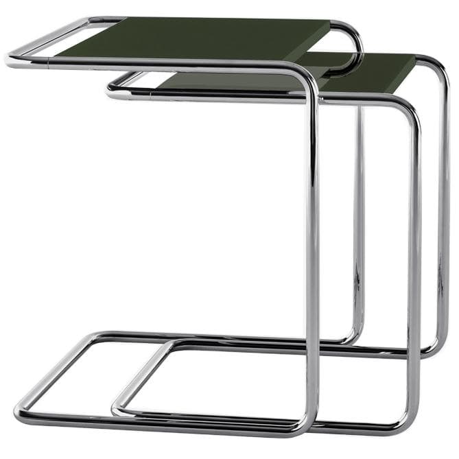 Thonet JS. THONET A Personal Interpretation By Jil Sander B97 Serious Bijzettafel Set Van 2 Green/Chroom