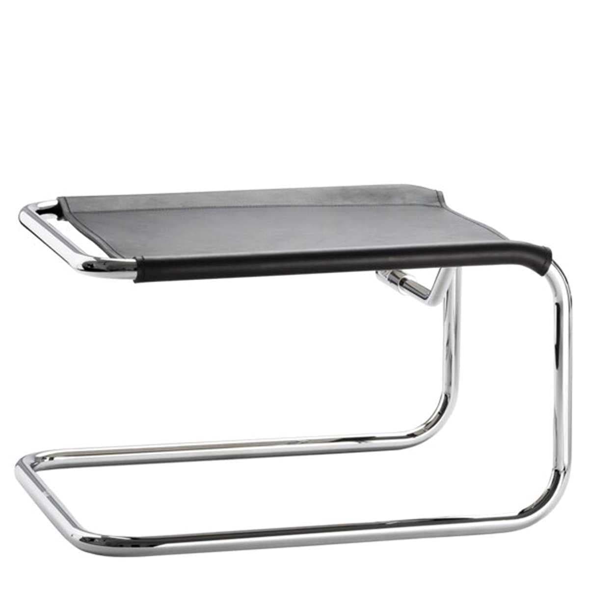 Thonet S35 LH Hocker Kernleder Zwart