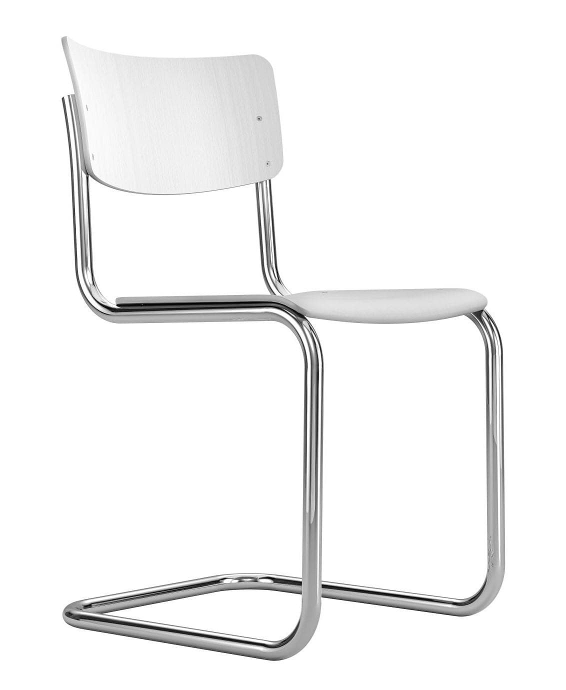 Thonet S43 Eetkamerstoel Wit Chroom Onderstel