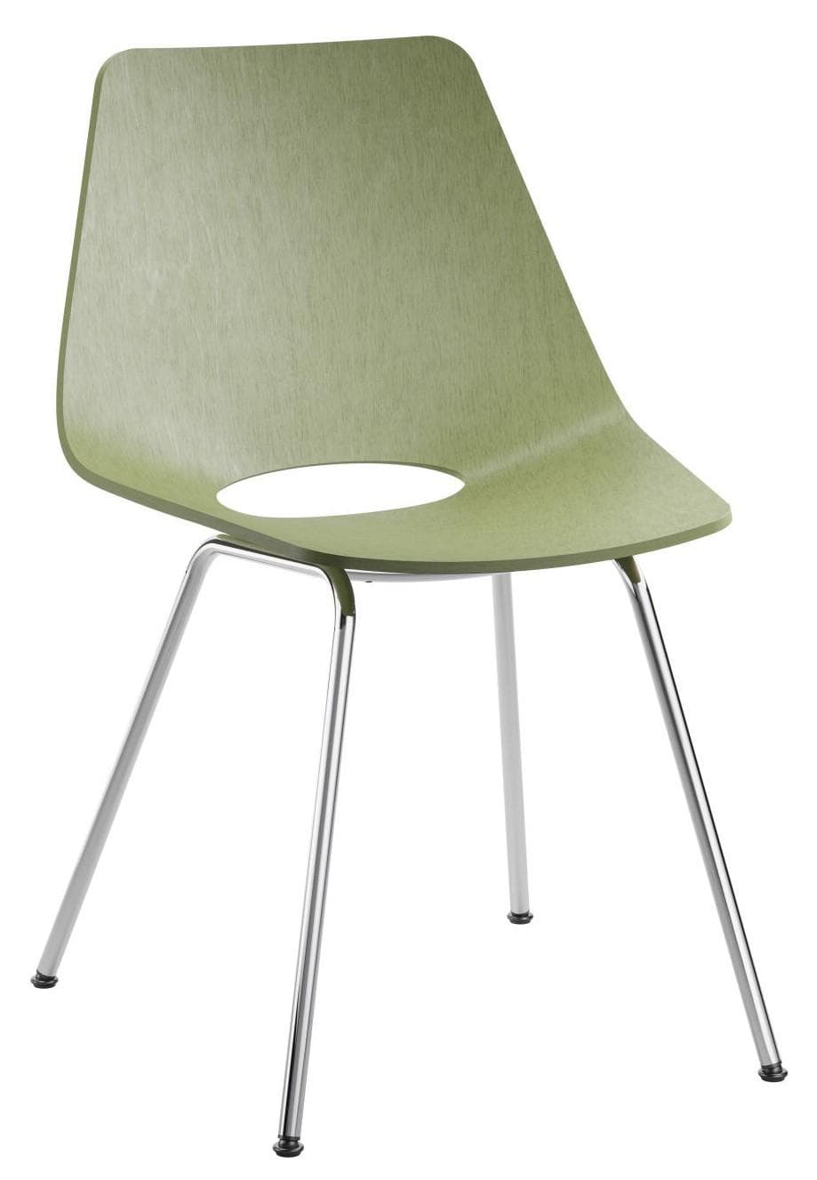 Thonet S661 Eetkamerstoel Olijf Groen Chroom Onderstel