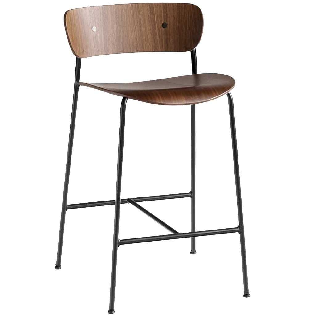 &tradition Pavilion AV7 Barkruk 65cm Gelakt Walnoot