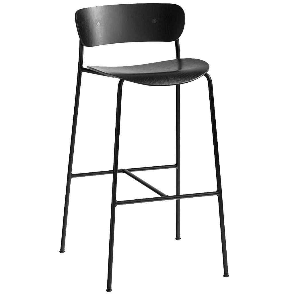 &tradition Pavilion AV9 Barkruk 75cm Zwart Gelakt Eiken