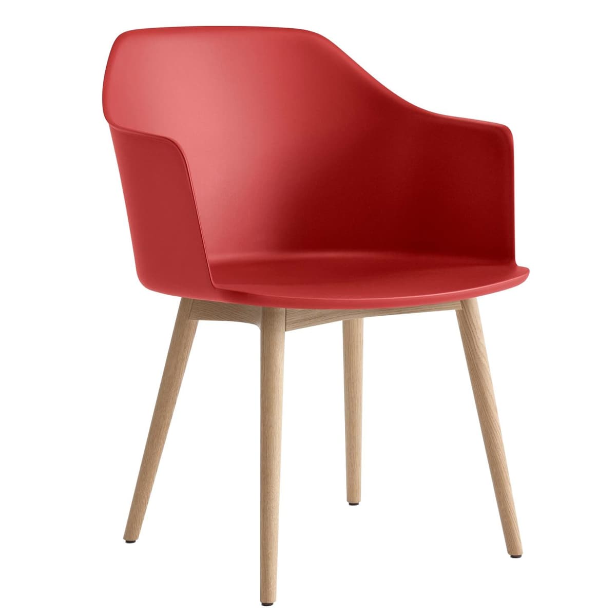 &tradition Rely HW76 Stoel,onderstel Eikenhout Vermilion Red