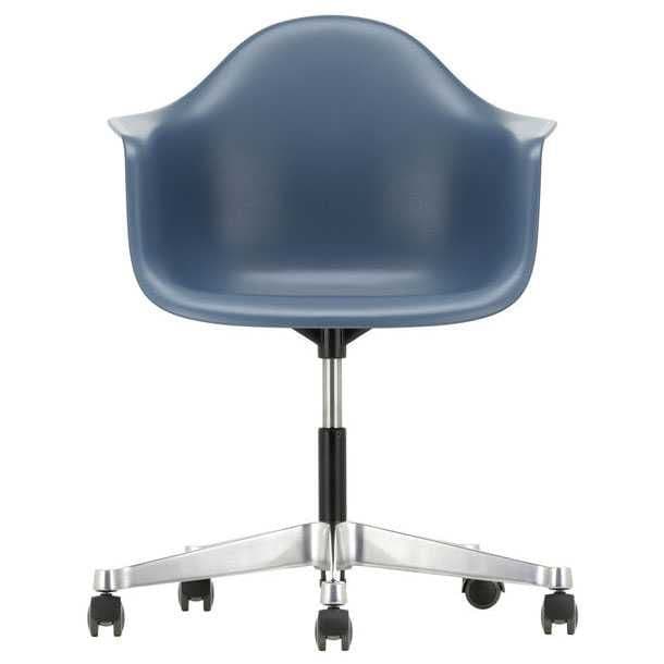 Vitra Eames PACC Stoel Draaibaar Met Wielen Zeeblauw