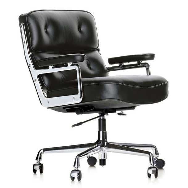 Vitra Lobby Chair ES 104 Bureaustoel Leer Zwart