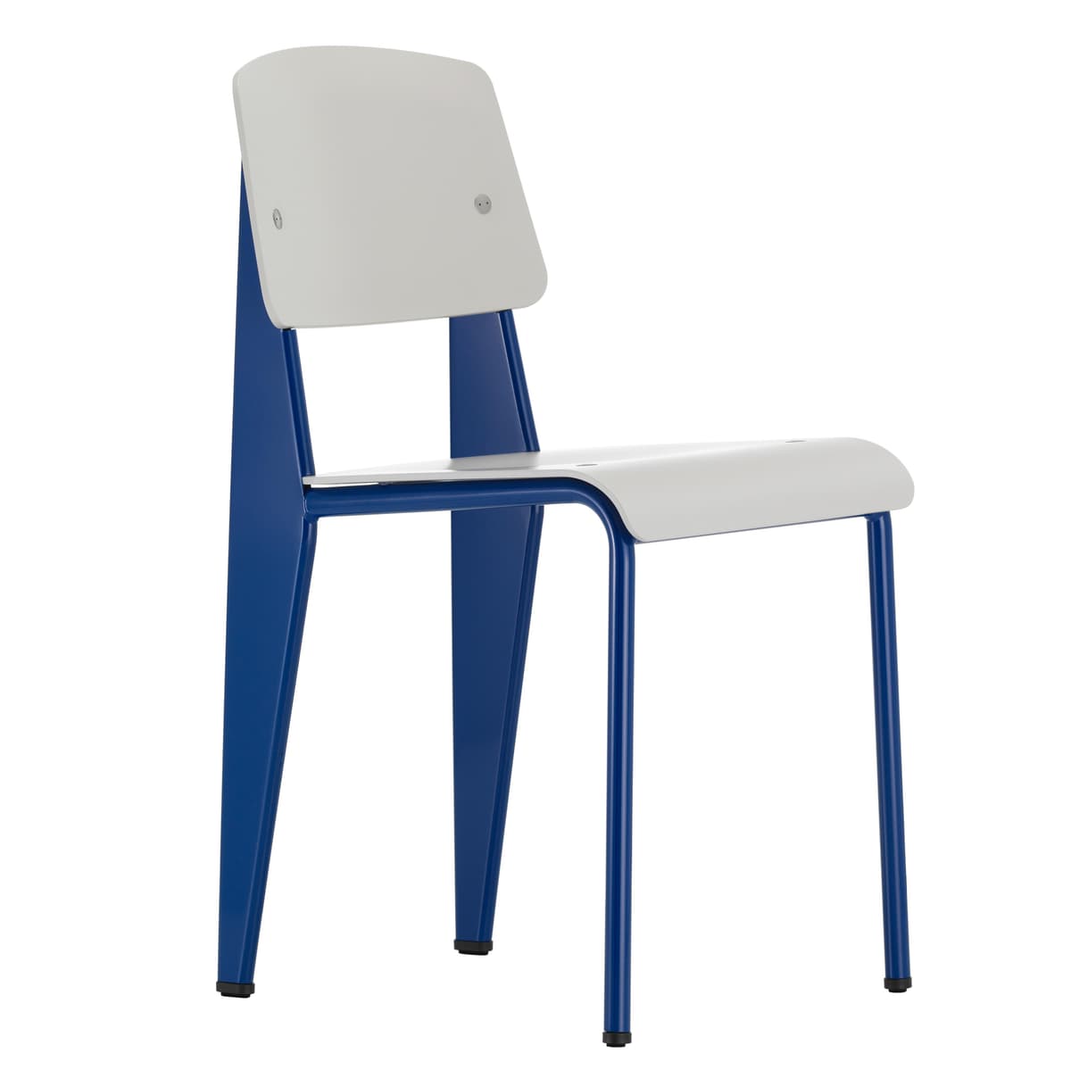 Vitra Standard SP Stoel Shell Warmgrey Base Marcoule Blue
