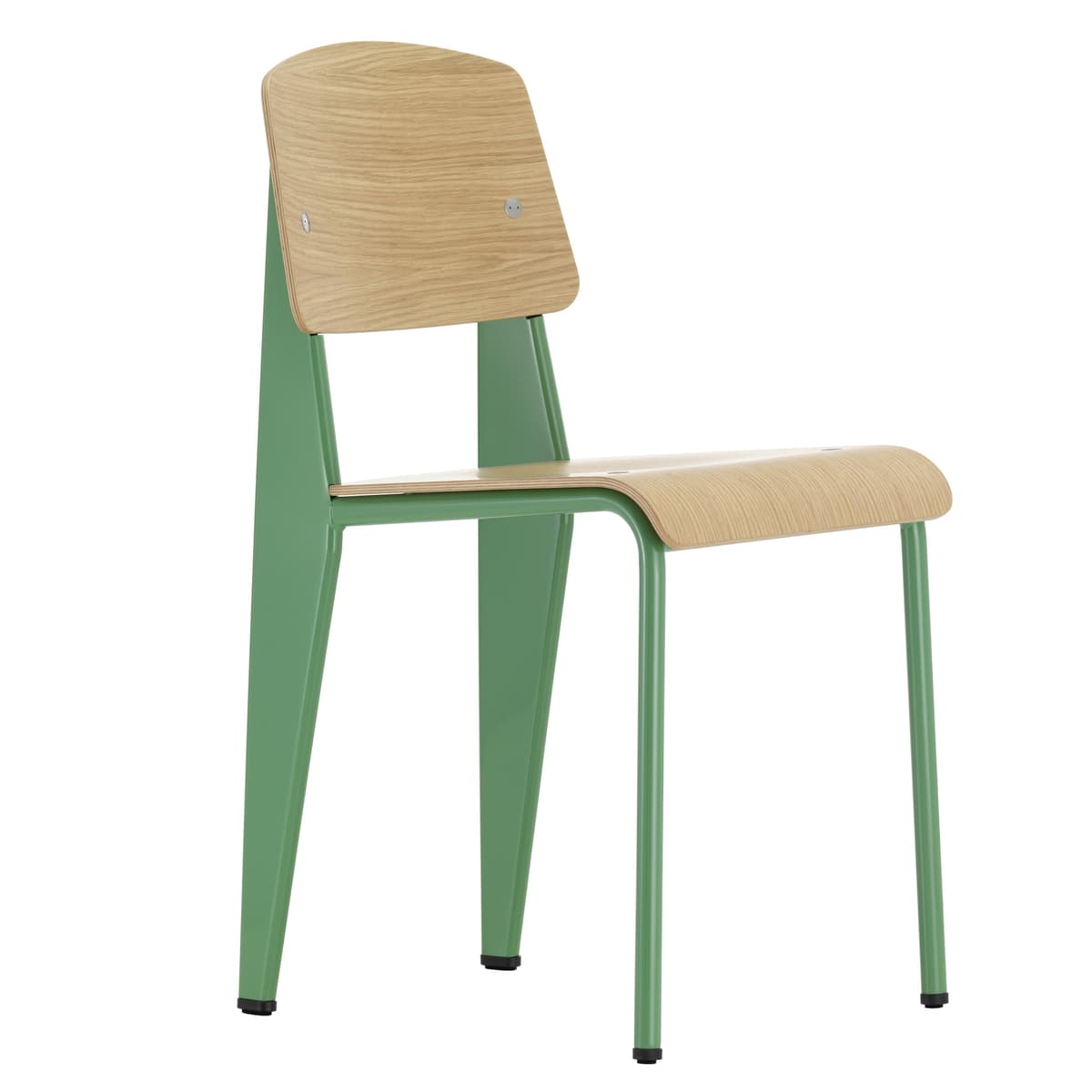 Vitra Standard Stoel Shell Light Oak Base Blé Vert