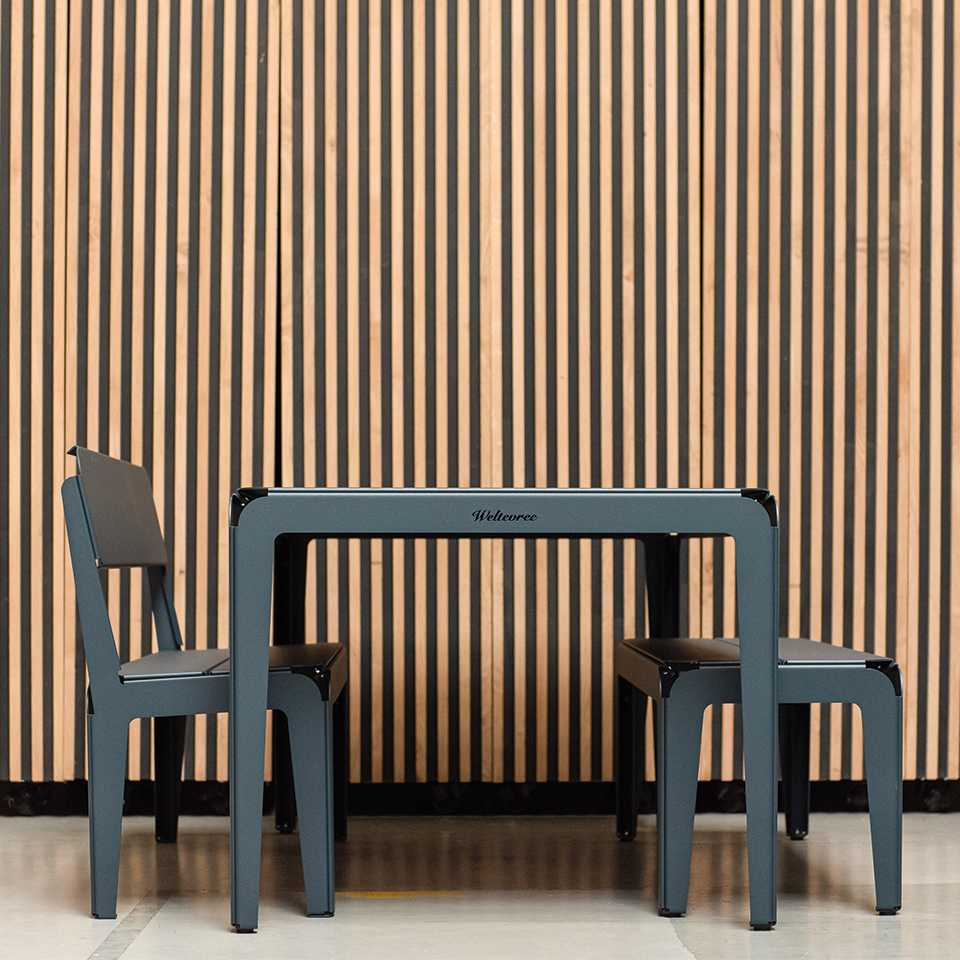 Weltevree Bended Tuintafel 90x90 Grey Blue thumbnail 2