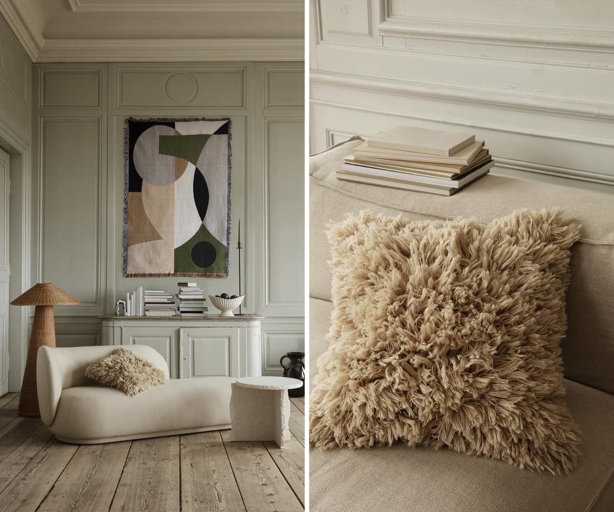 Ferm Living Meadow High Pile Kussen 50x50 Light Sand thumbnail 3