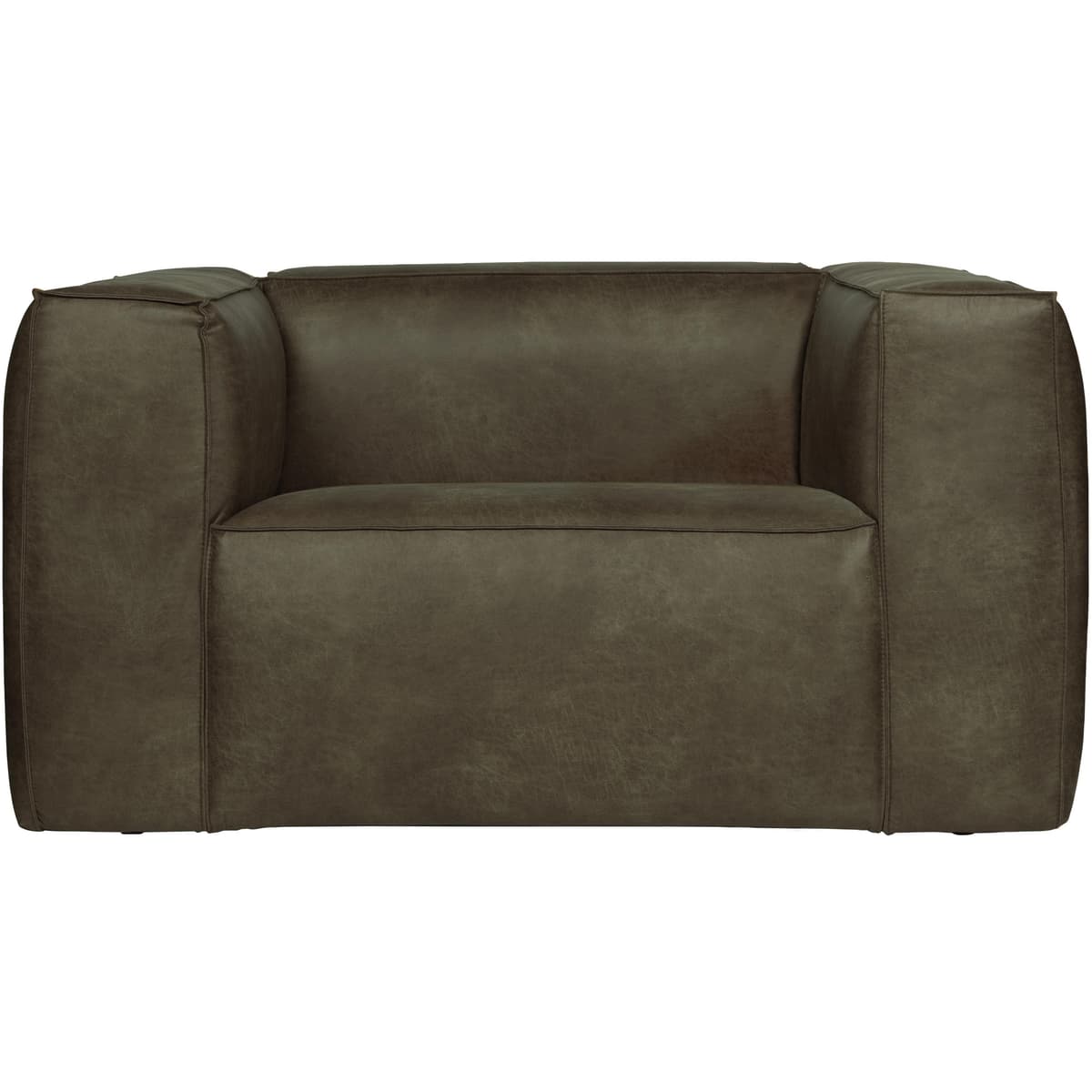 WOOOD Bean Fauteuil Leer Army