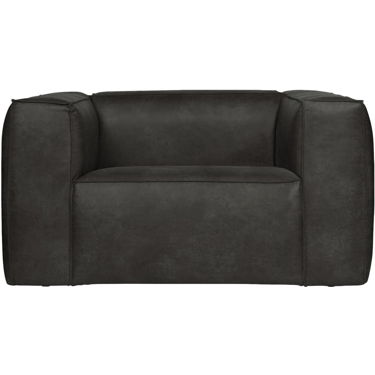 WOOOD Bean Fauteuil Leer Zwart