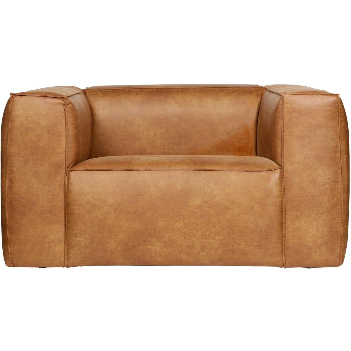 WOOOD Bean Fauteuil Leer Cognac