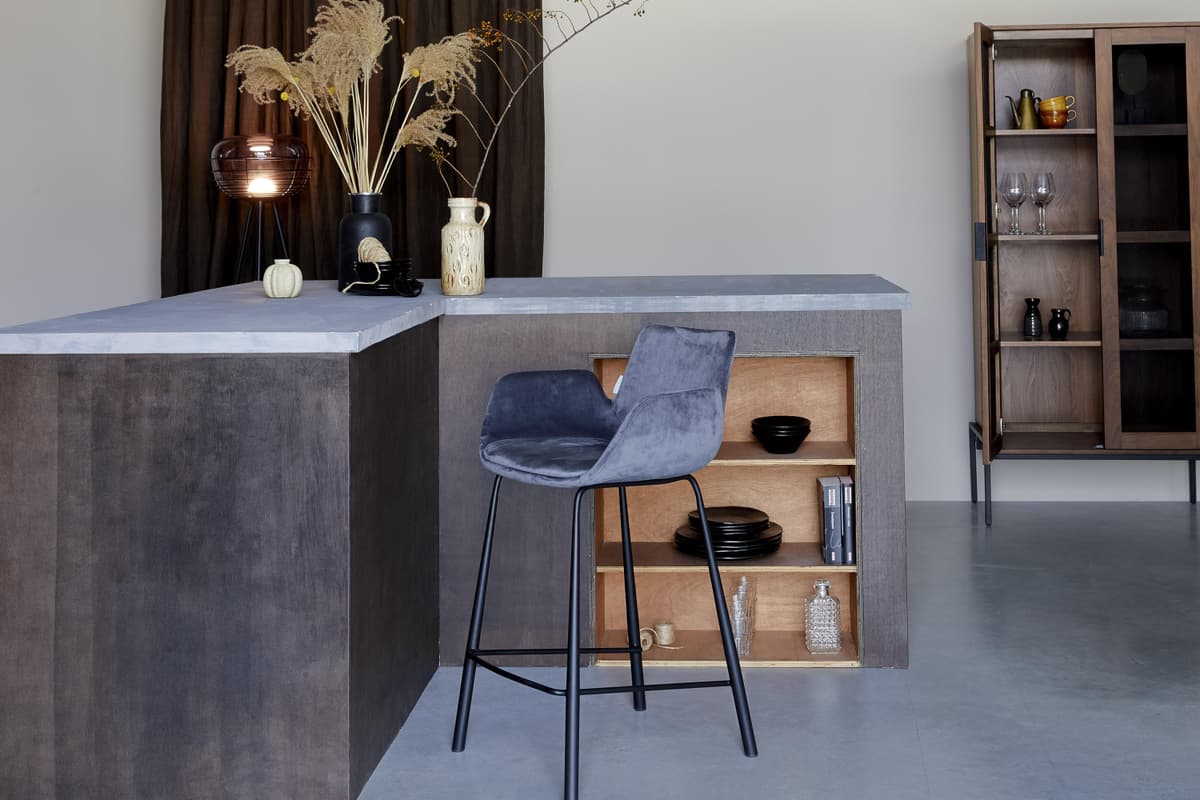 Zuiver Brit Barkruk Ll Zwart thumbnail 4