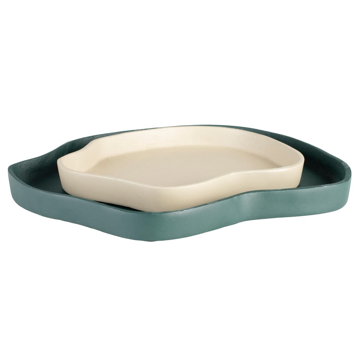 Zuiver Revolt Dienblad Set Van 2 Green Ivory