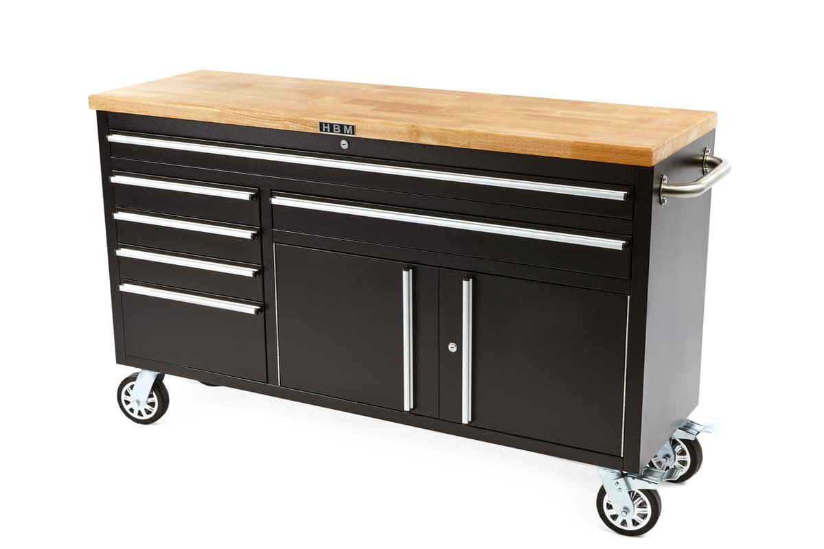 Gereedschapswagen / werkbank 170cm ZWART