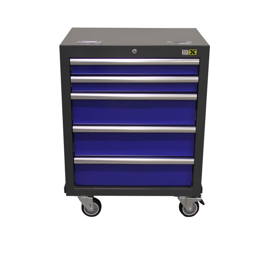 Onderkast verrijdbaar 5 laden BLAUW