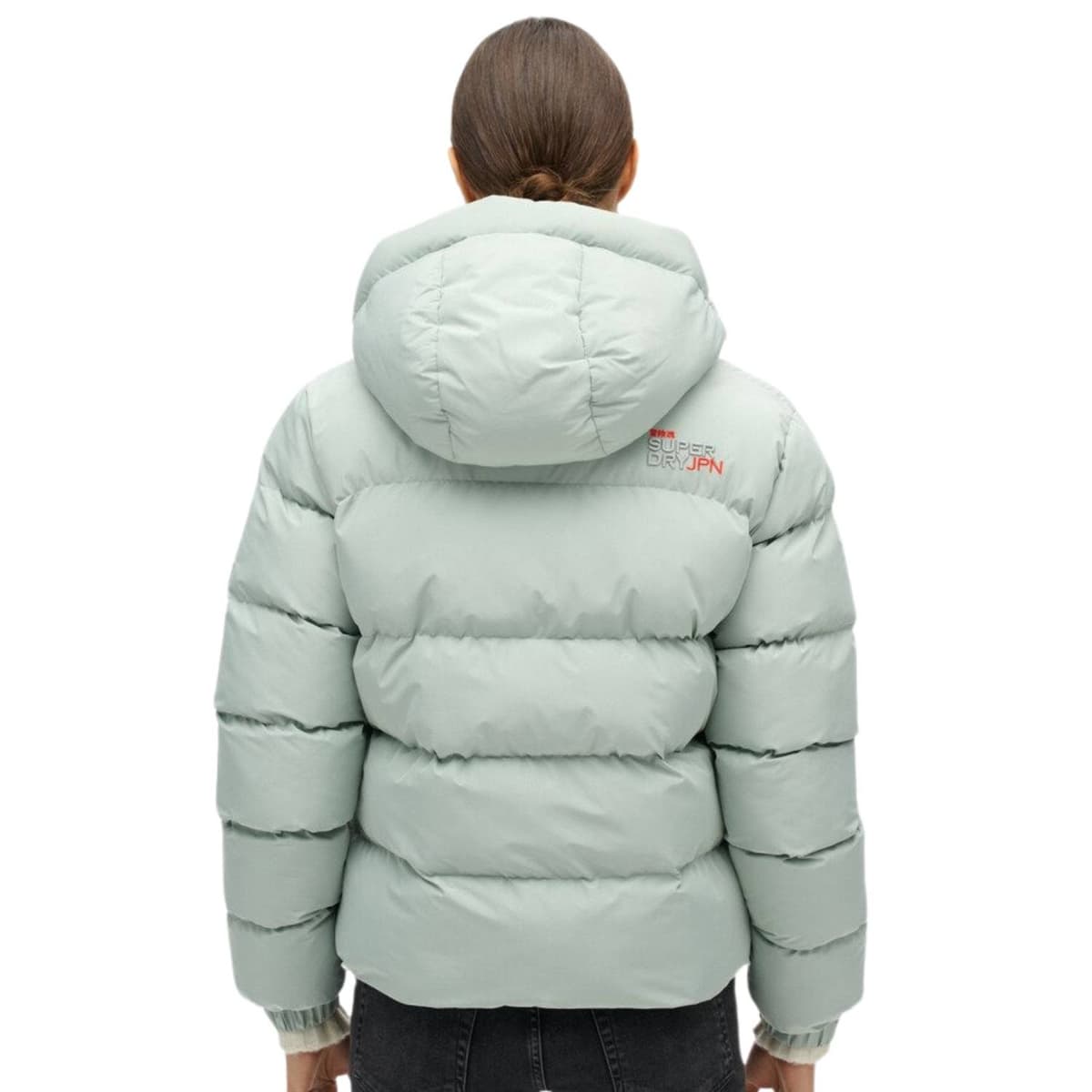Superdry Hooded Sports Puffer Casual Winterjas Dames Grijs L/40 thumbnail 3