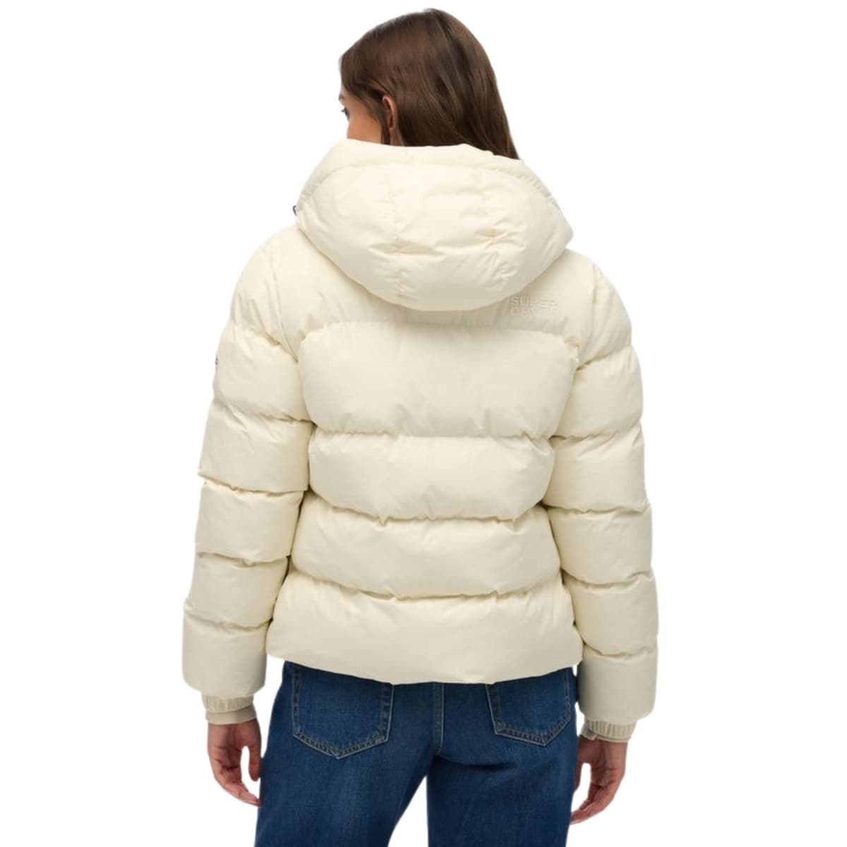 Superdry Hooded Sports Puffer Casual Winterjas Dames Wit M/38 thumbnail 3