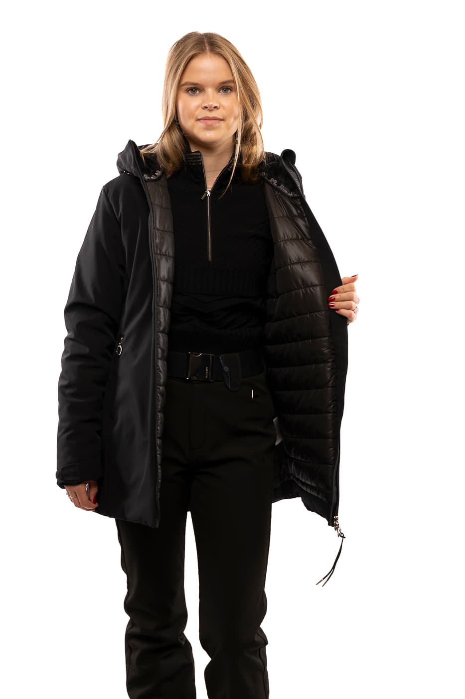 Luhta Iisvesi Casual Winterjas Dames Zwart L/40 thumbnail 4