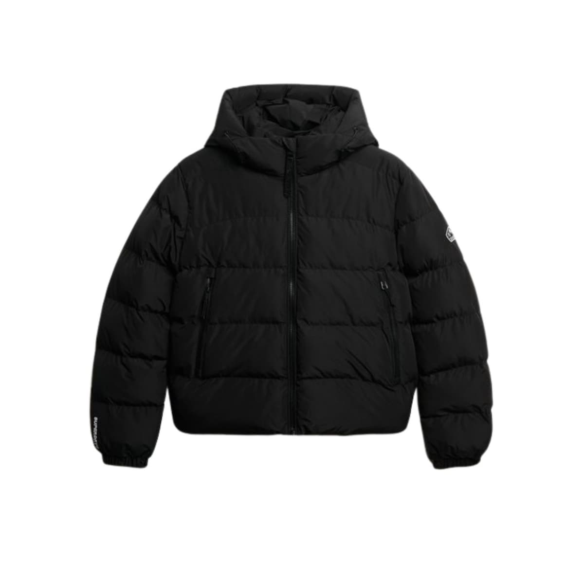 Superdry Hooded Sports Puffer Casual Winterjas Dames Zwart L/40