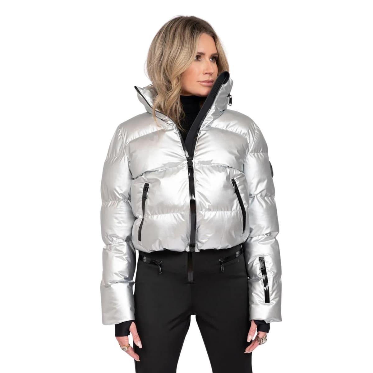 Nikkie Sportswear Gstaad Metallic Ski Jas Dames Zilver Xl/42