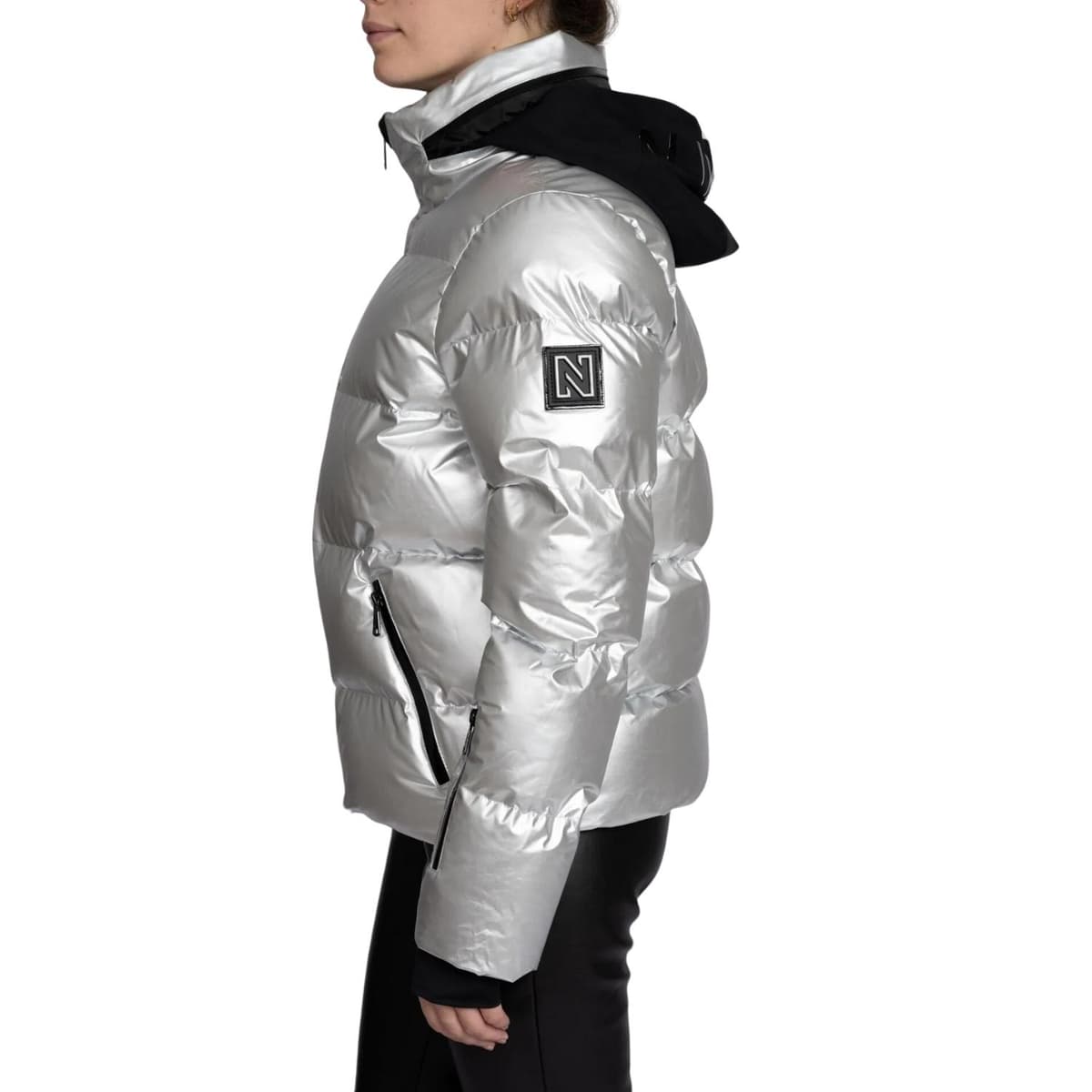 Nikkie Sportswear Gstaad Metallic Ski Jas Dames Zilver Xl/42 thumbnail 2