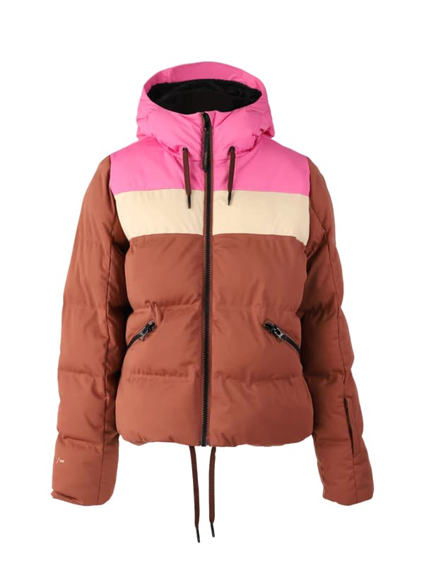 Brunotti Niagona Ski Jas Dames Rood Dessin S/36.