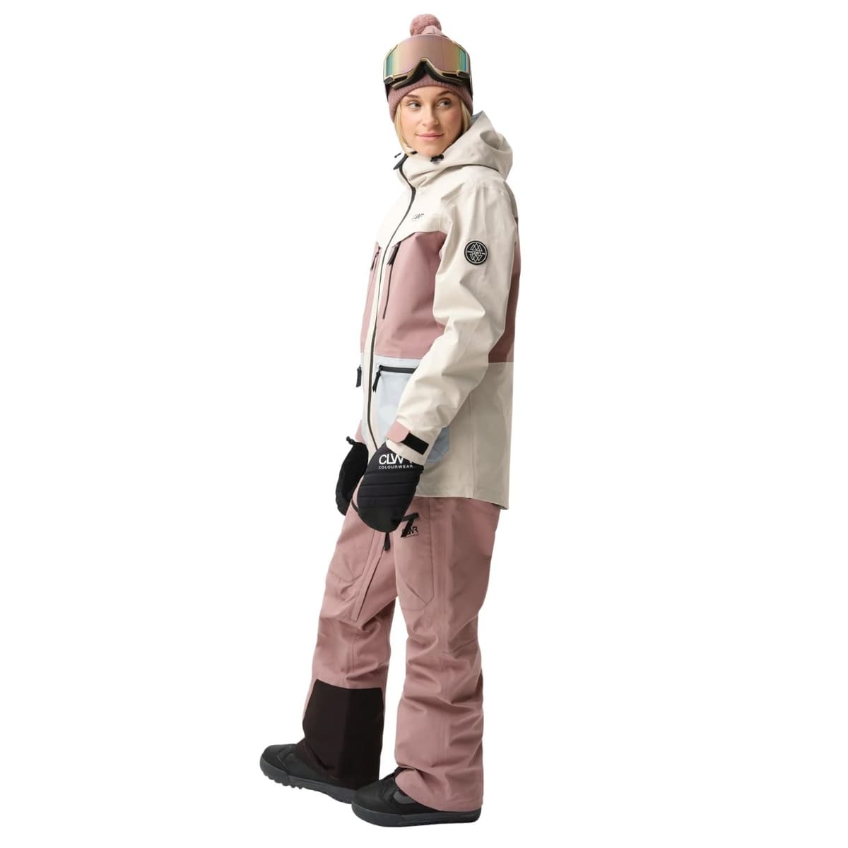 Colourwear Transfer Ski/snowboard Jas Dames Taupe Dessin M/38 thumbnail 6