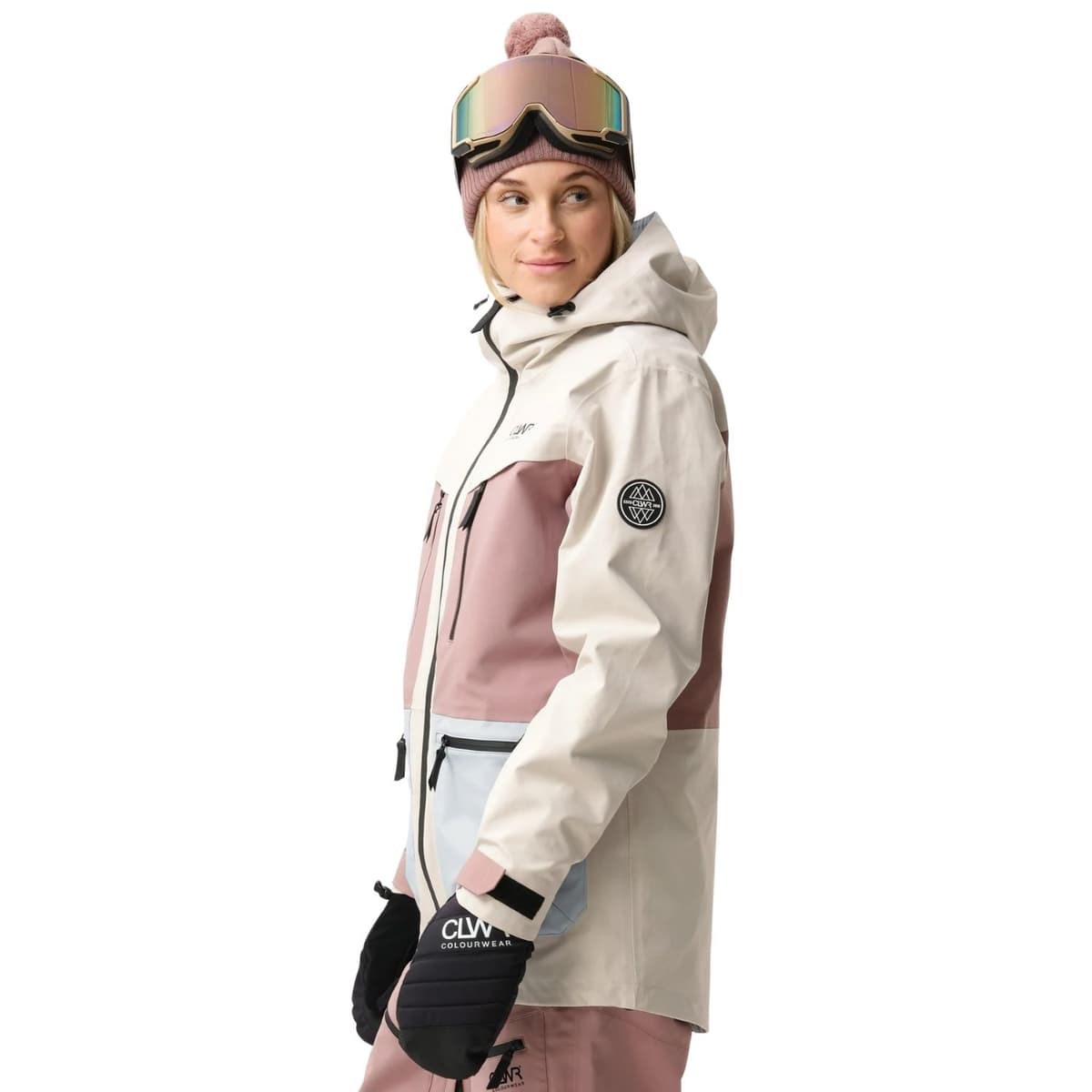 Colourwear Transfer Ski/snowboard Jas Dames Taupe Dessin M/38 thumbnail 3