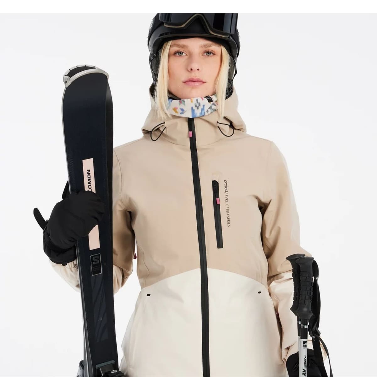 Protest Prtdisk Ski/snowboard Jas Dames Beige Xl/42