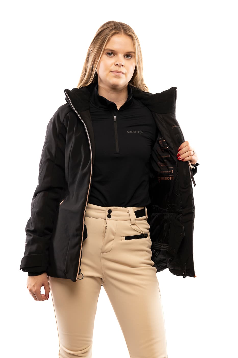 Brunotti Aria Softshell Winterjas Dames Zwart L/40. thumbnail 4