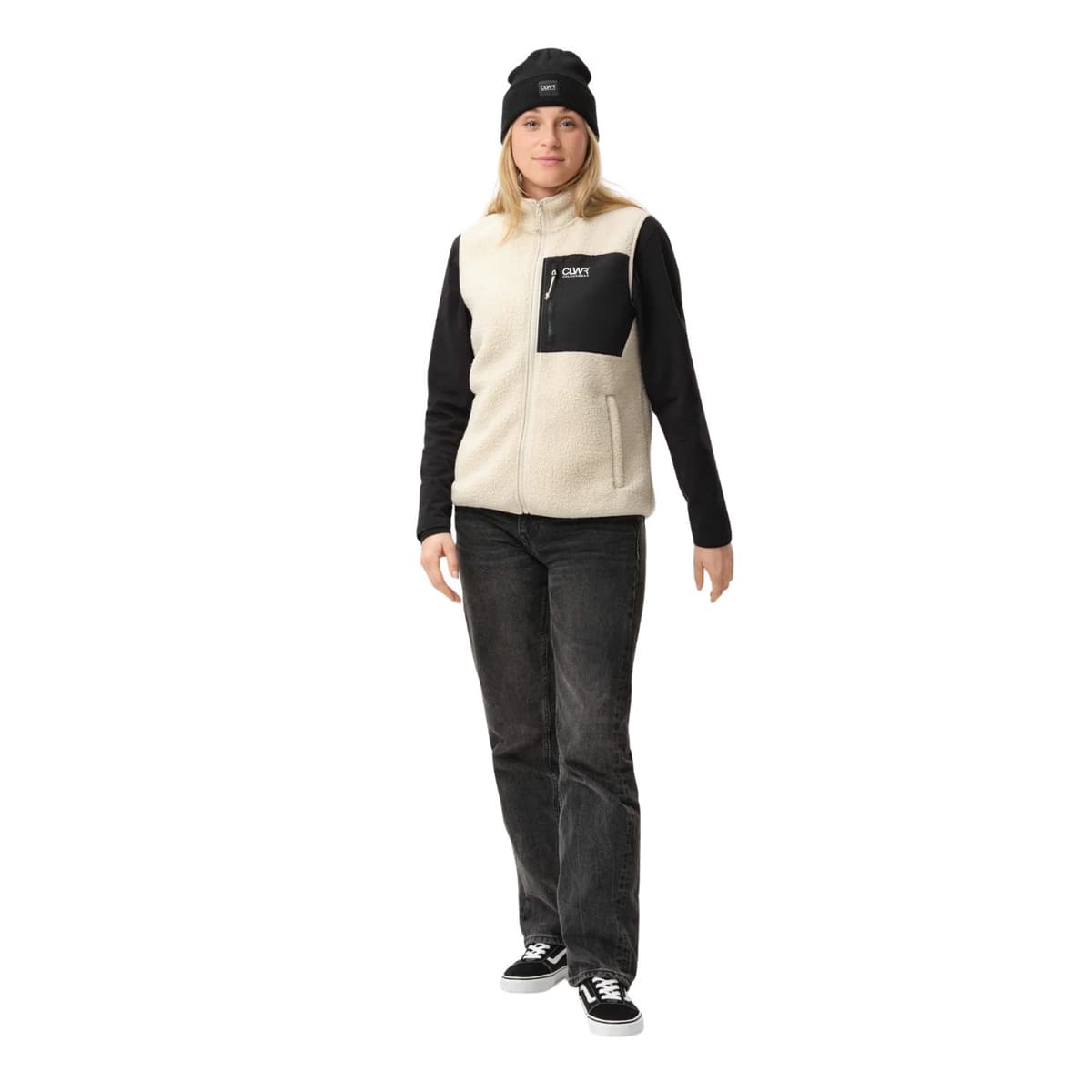 Colourwear Pile Vest Winter Bodywarmer Dames Wit M/38 thumbnail 2