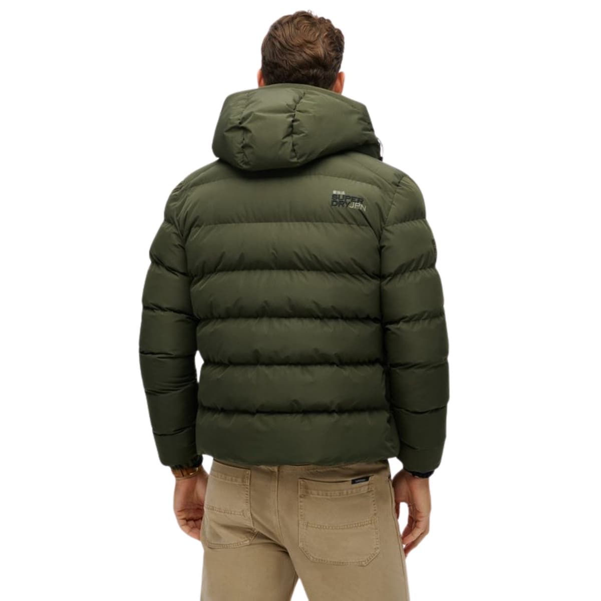 Superdry Hooded Sports Puffer Casual Winterjas Heren Khaki 2xl thumbnail 4