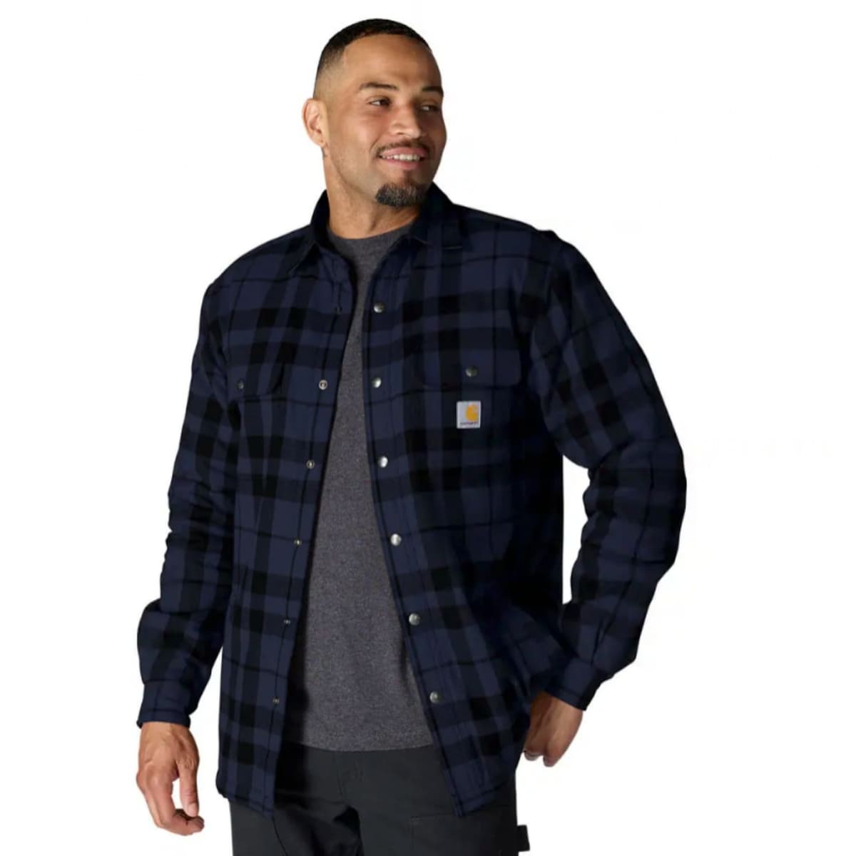 Carhartt Relaxed Fit Flannel Sherpa Tussenjas Heren Zwart Dessin M