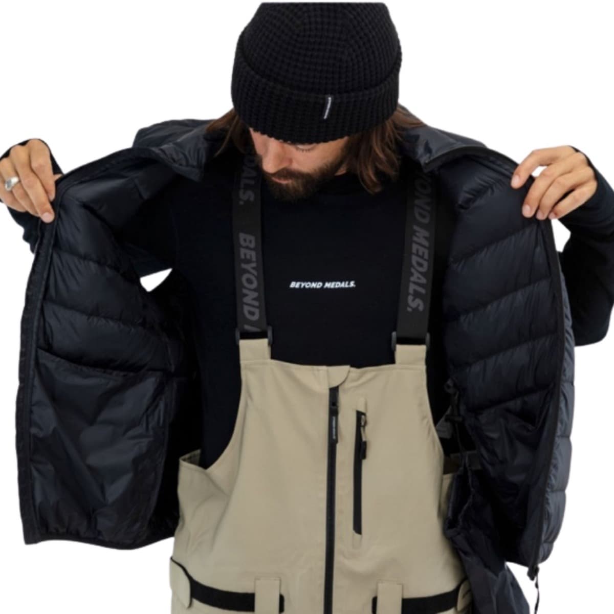 Beyond Medals Packable Down Winter Bodywarmer Heren Zwart M thumbnail 2