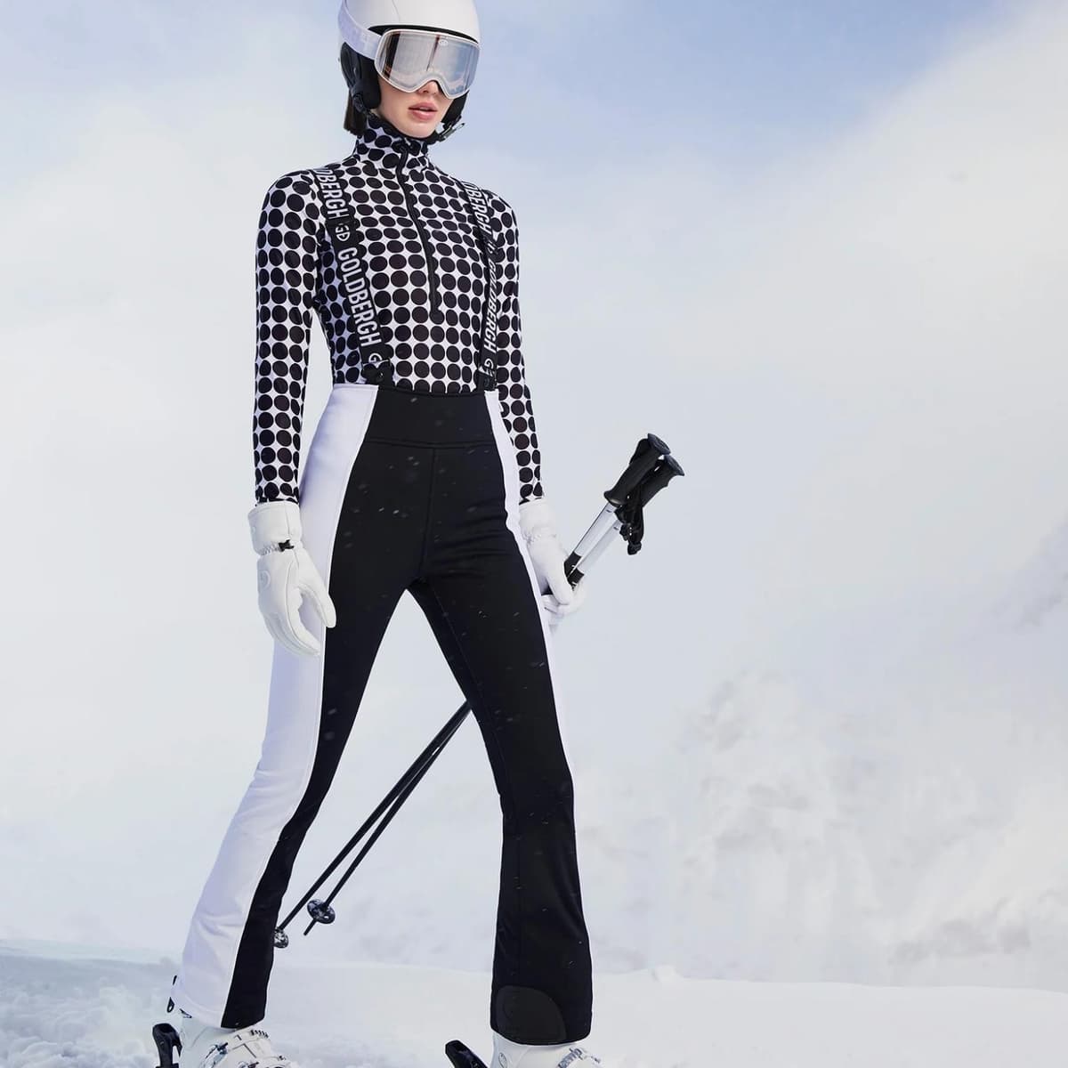 Goldbergh Retro Softshell Broek Dames Zwart Dessin Xl/42 thumbnail 2