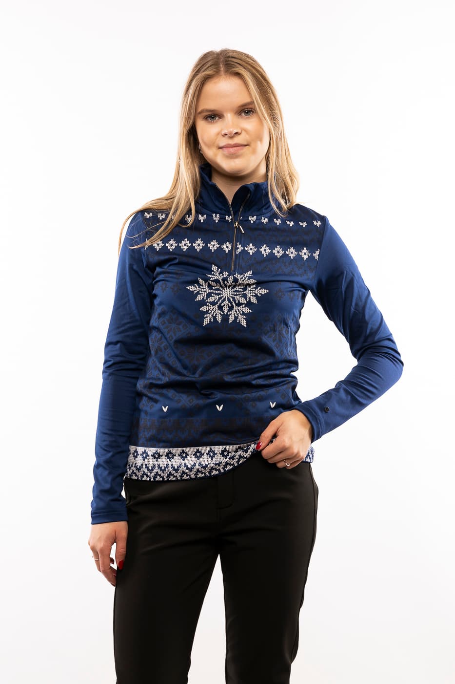 Luhta Hangist Ski Pully Dames Blauw Dessin Xs/34